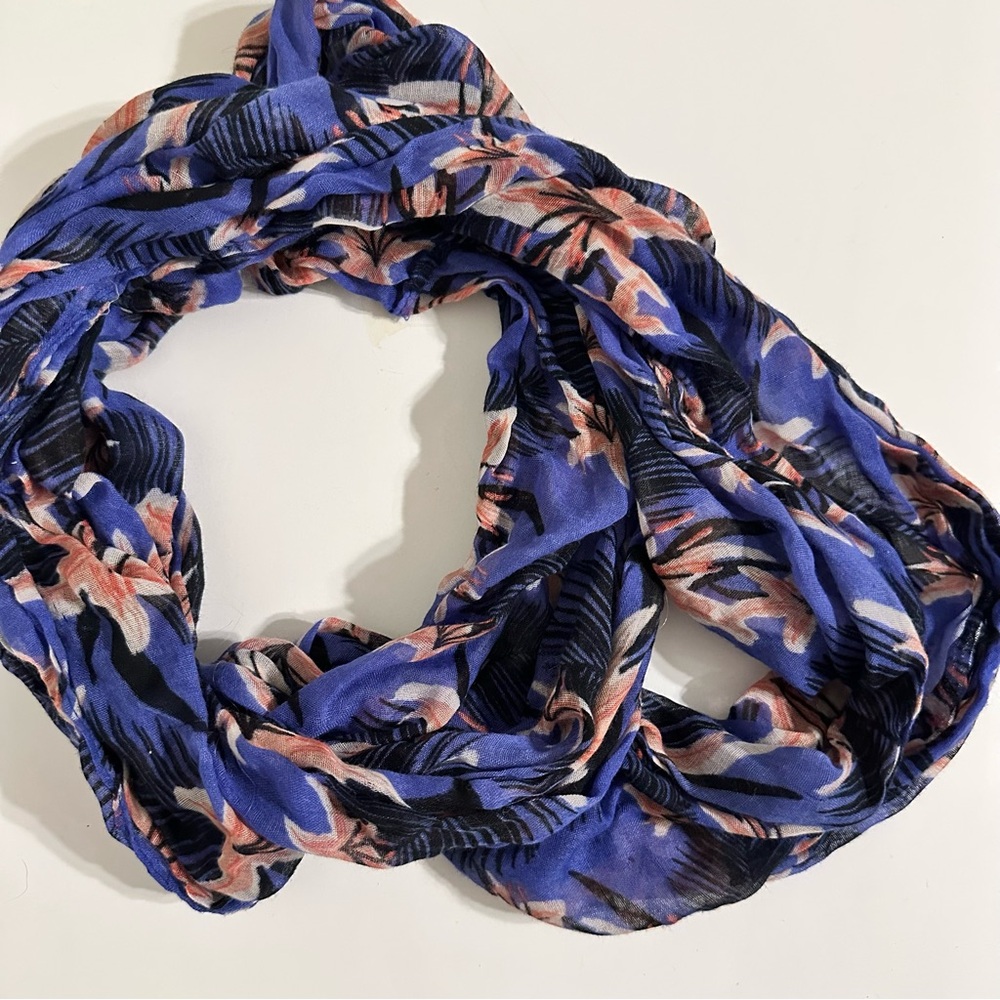 Rampage Purple and Pink Floral Infinity Scarf
